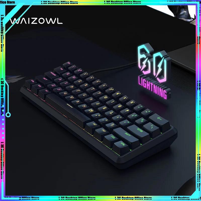 Waizowl Ʈ 60 E-    Ű, ׳ƽ ġ,  Ư Ŷ, PC RGB ߷ζƮ CSGO FPS